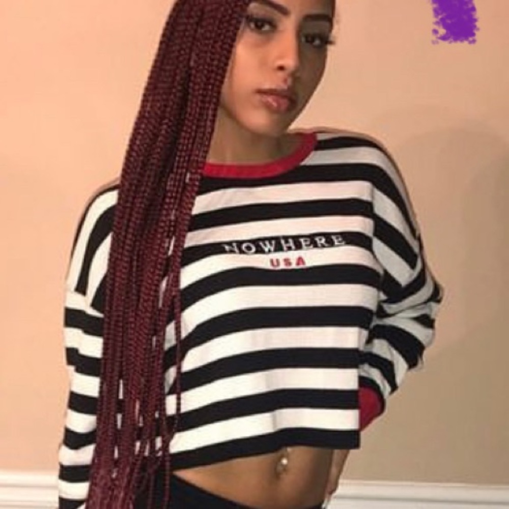 Forever 21- nowhere USA long sleeve crop top